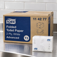 Tork 114277 Advanced Bulk Pack Folded Toilet Paper 2 Ply White