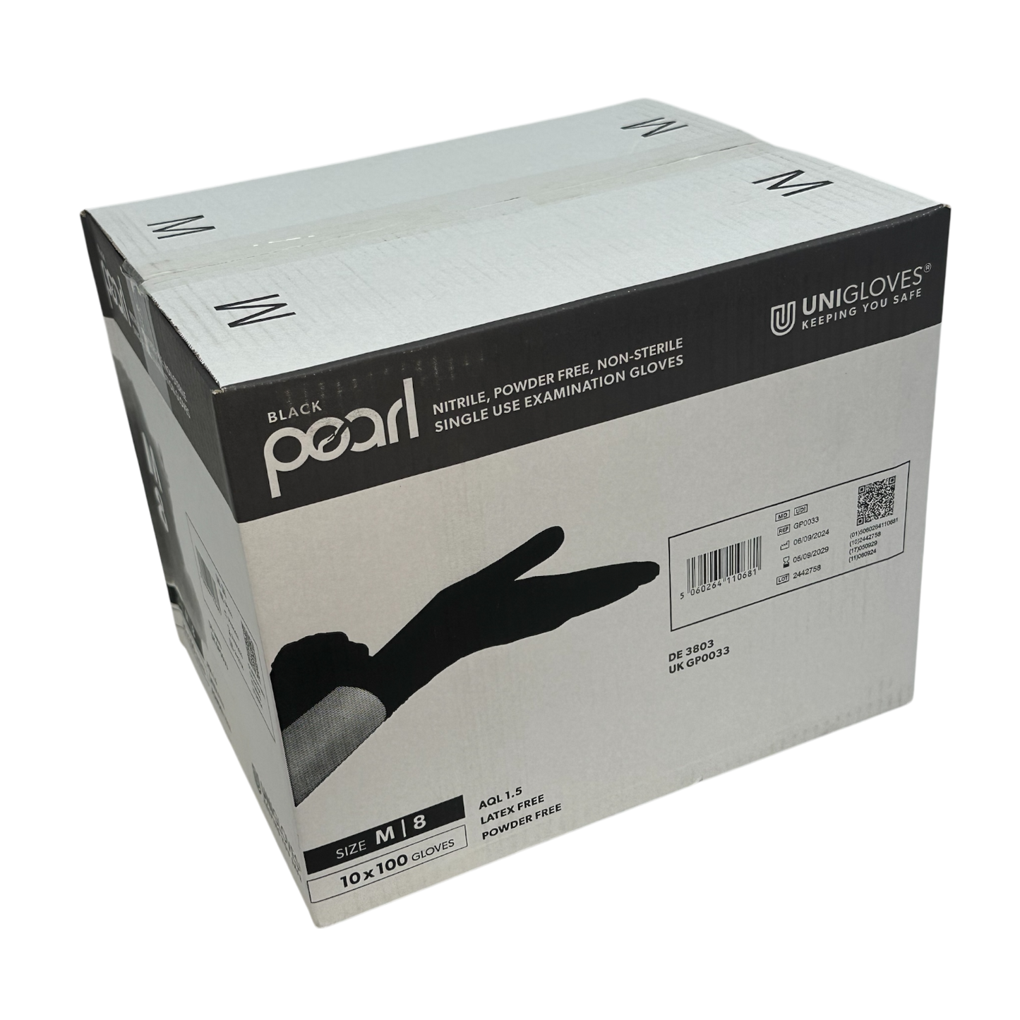Black Nitrile Powder Free Gloves (Box of 100)