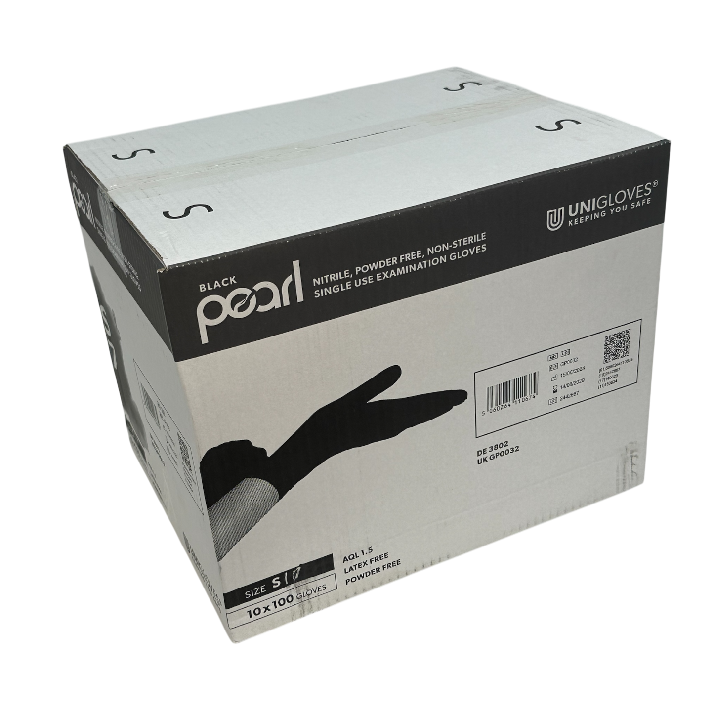Black Nitrile Powder Free Gloves (Box of 100)
