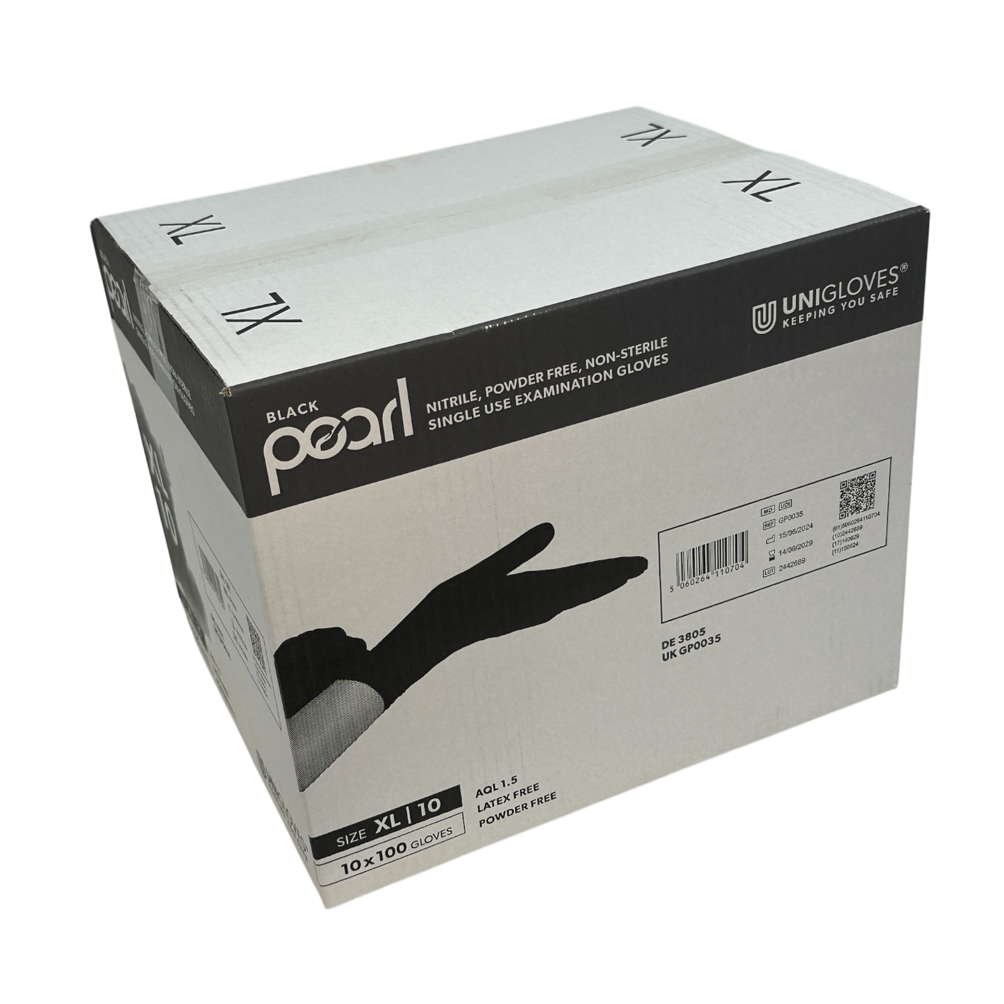 Black Nitrile Powder Free Gloves (Box of 100)