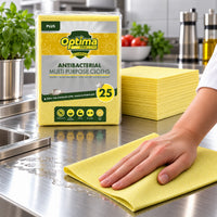 Yellow Optima Plus Guardian AntiBacterial Multi Purpose Cloths 50x35cm (pack of 25)