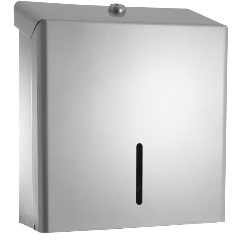 QD Steel, SILVER Metal Hand Towel Dispenser H285xW250xD105mm