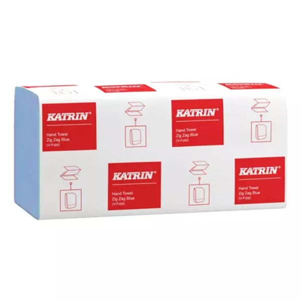 Katrin Zig Zag Blue 1ply Hand Towels 5000/case (362200)