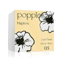Poppies White 40cm 2ply Dinner Napkins 4 fold (2000)