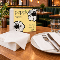White 40cm 2ply Dinner Napkins 4 fold (2000)