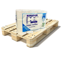 Pallet of PPC Super Jumbo Toilet Rolls, 36 Rolls Loose Packed, 2ply Pure Tissue - 42 Cases