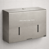 Synergise Brushed Stainless Twin 6" Micro Mini Jumbo Dispenser - Microcube PL46MBS