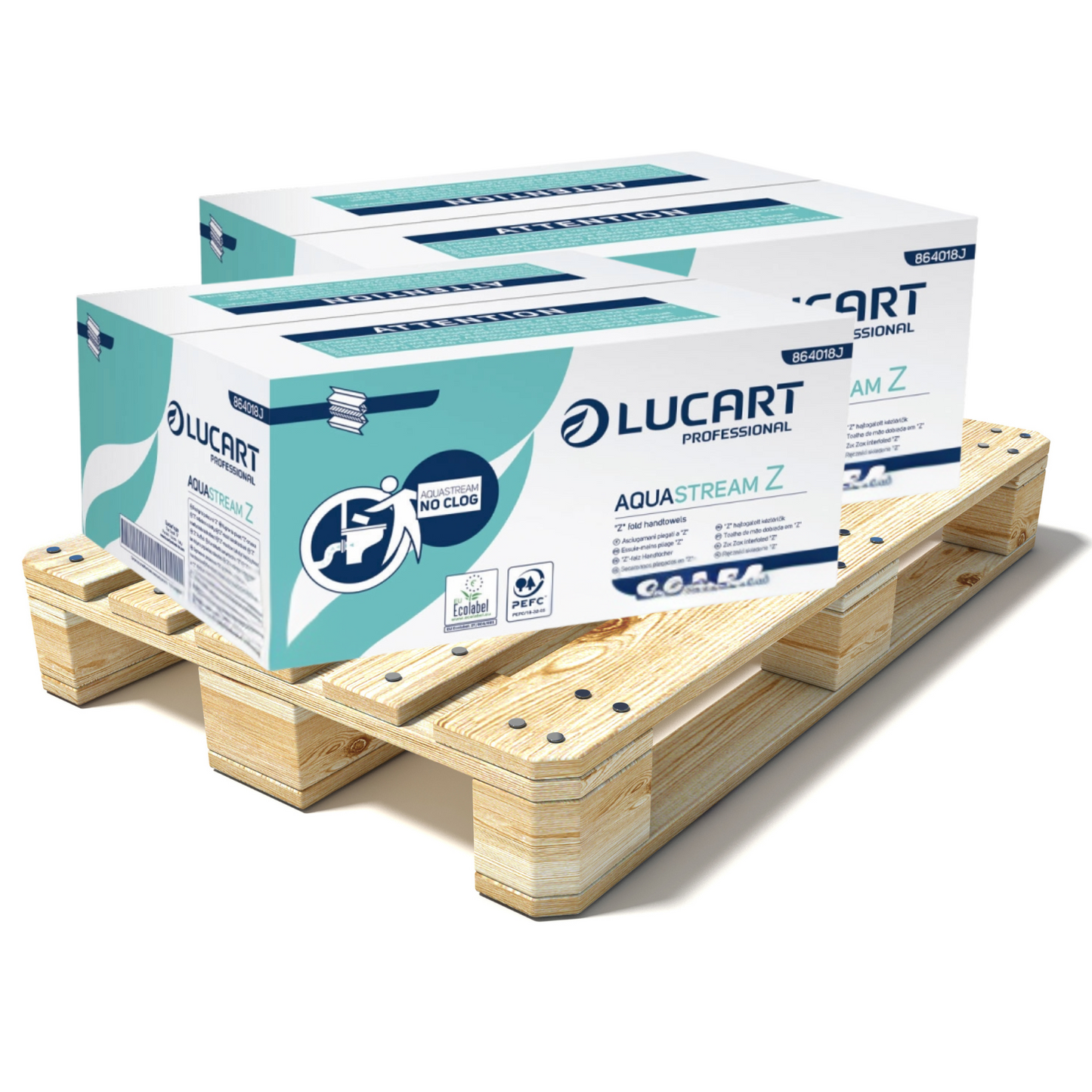 Pallet Lucart AquaStream Z-Fold Hand Towel 2ply 225x240mm 3000/sh (60 cases) 864018J