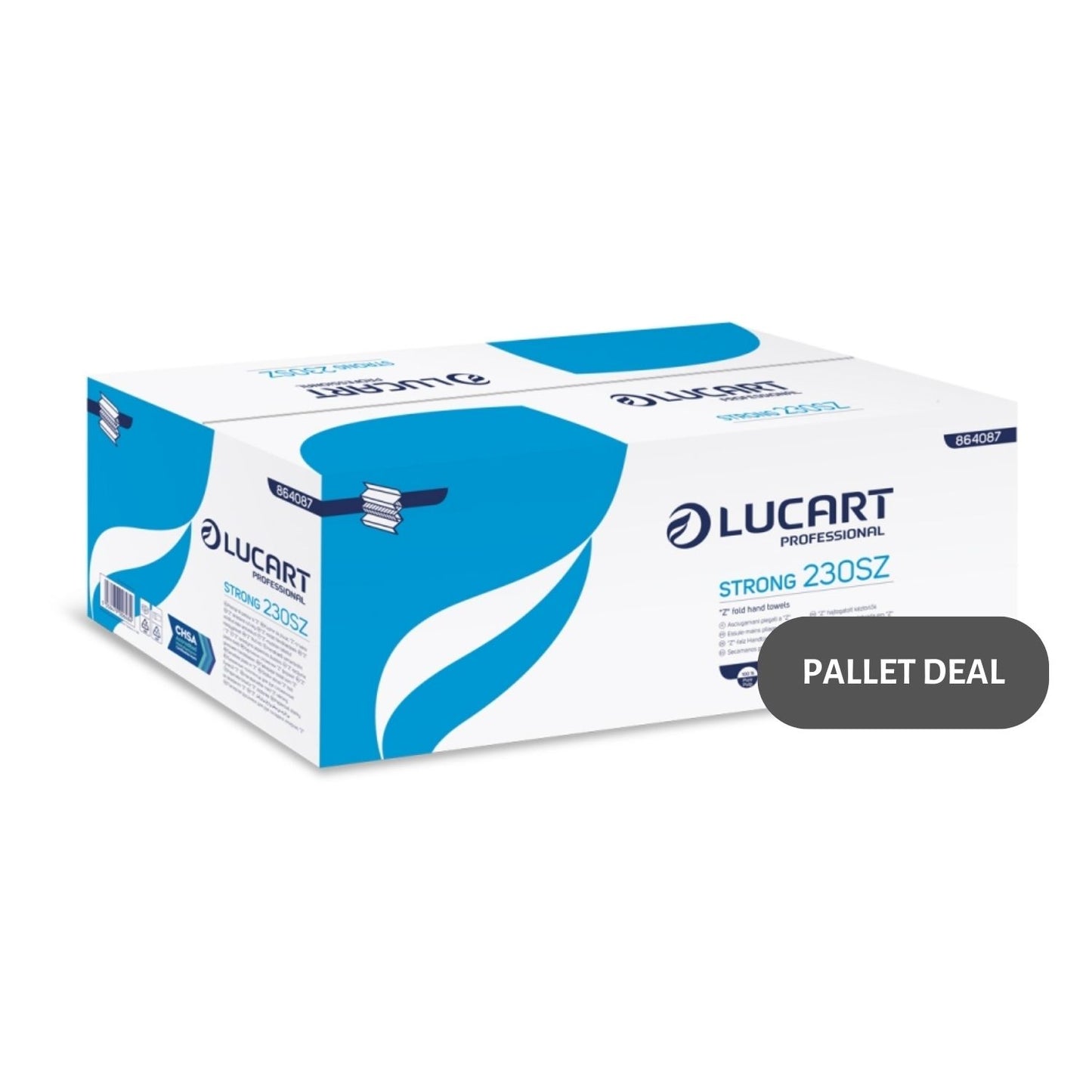 Pallet Lucart White Pure Z-Fold Hand Towel 2ply 240x206mm 3000/sh (60 cases) 864087