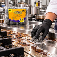 Optima Heavy Duty Stainless Steel 40g Scourers (Pack of 10)