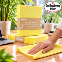 Tiboo Yellow Bamboo Heavy Duty Cloths 60gsm 48x35cm (pack of 25)
