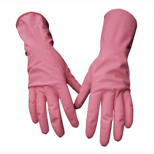 Household Rubber Gloves Pink (pair)1