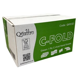 Quattro Green C-Fold 1ply Hand Towel 240x12 (QHTCG1)