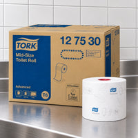 Tork 127530 Advanced Mid-Size Toilet Roll 2 Ply White