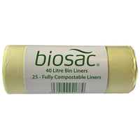 BIOSAC 40litre Compostable Swing Bin Liners 620x780mm (Roll of 25)