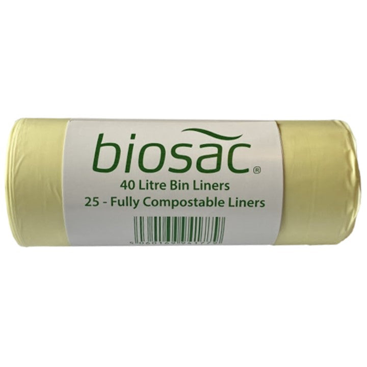 BIOSAC 40litre Compostable Swing Bin Liners 620x780mm (Roll of 25)