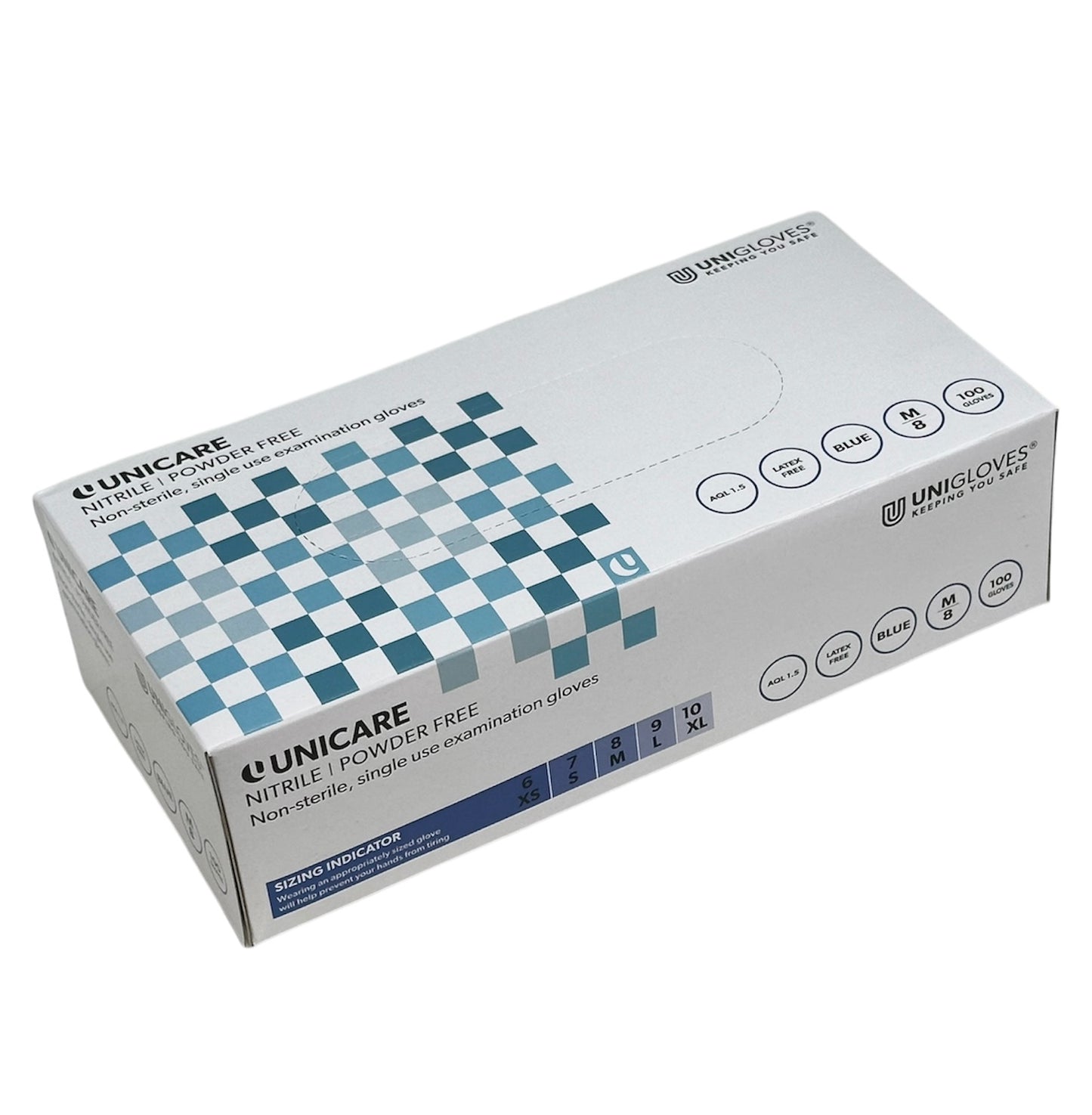 Blue Nitrile Powder Free Gloves (Box of 100)