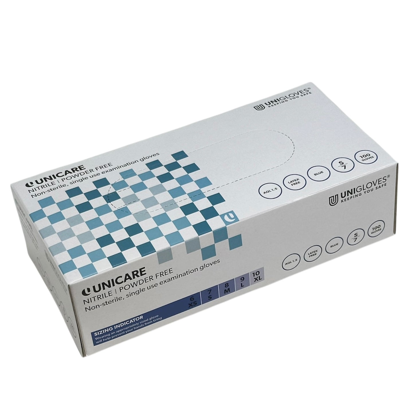 Blue Nitrile Powder Free Gloves (Box of 100)