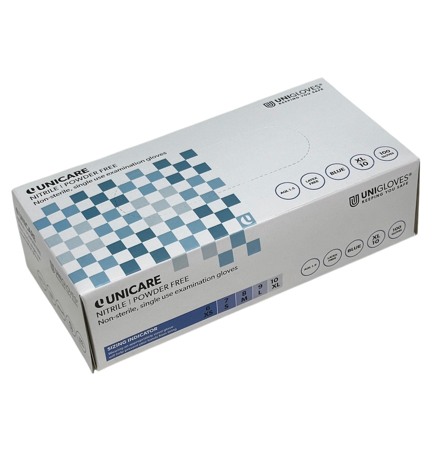 Blue Nitrile Powder Free Gloves (Box of 100)