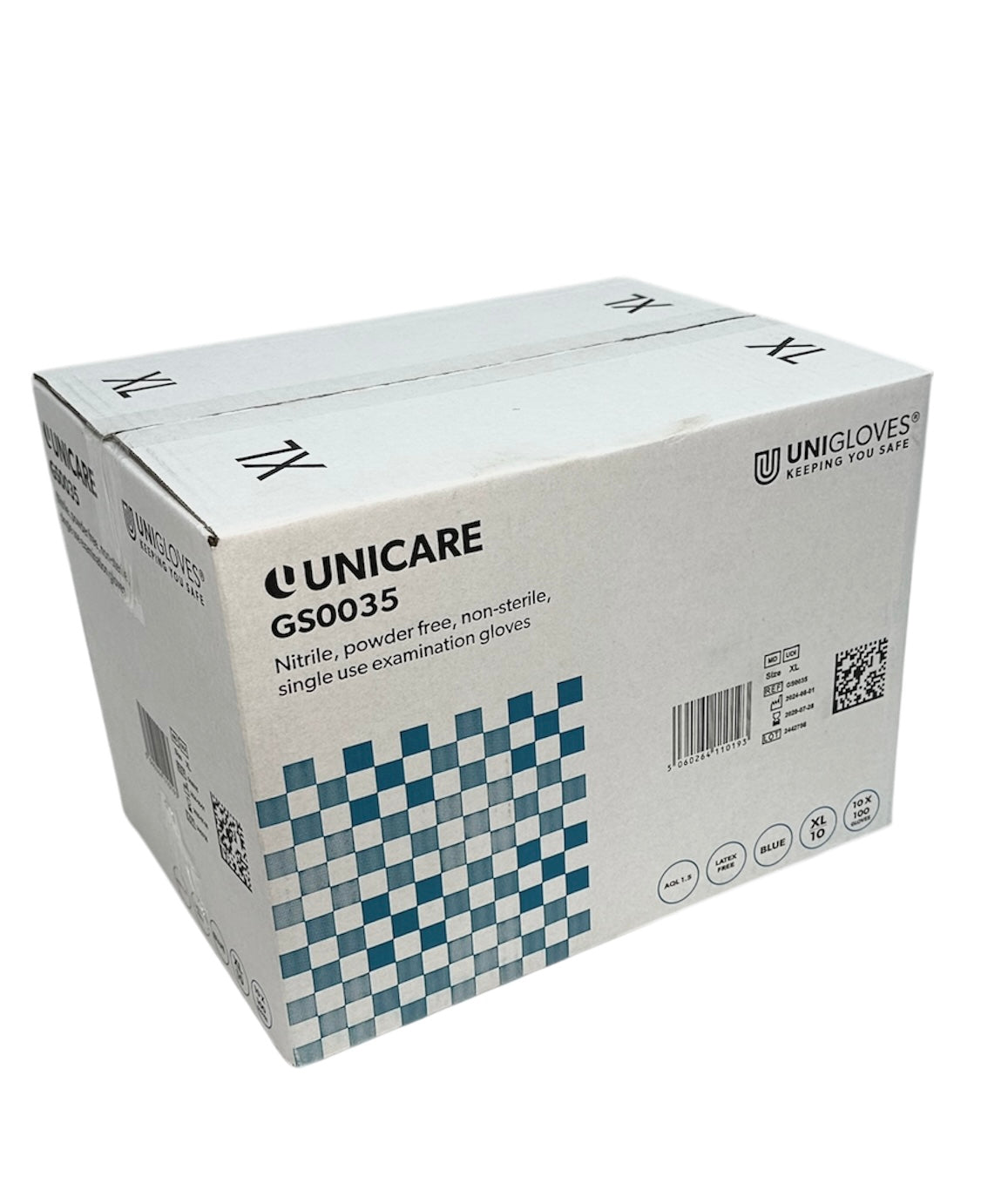 Blue Nitrile Powder Free Gloves (Box of 100)