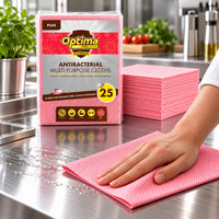 Red Optima Plus Guardian AntiBacterial Multi Purpose Cloths 50x35cm (pack of 25)