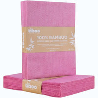 Tiboo Red (pink) Bamboo Heavy Duty Cloths 60gsm 48x35cm (pack of 25)