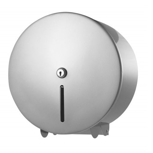 QD Steel, SILVER Mini Jumbo White Metal Dispenser H268xW249xD125mm