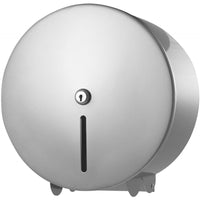 QD Steel, SILVER Metal Jumbo Toilet Roll Dispenser H325xW313xD125mm