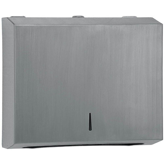 QD SS, Brushed Stainless Steel Half Hand Towel Dispenser H260xW280xD100mm