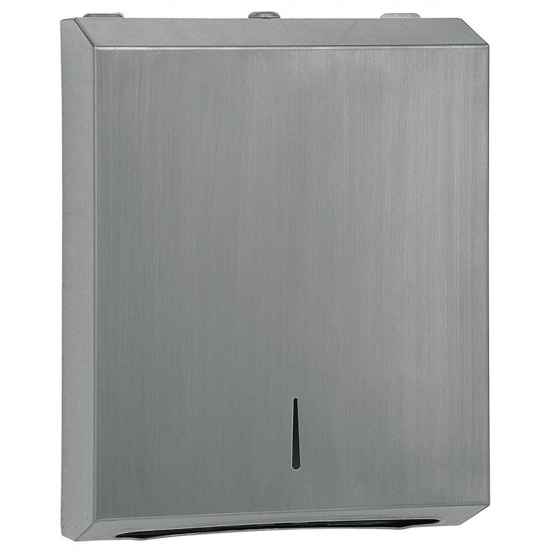 QD SS, Brushed Stainless Steel Hand Towel Dispenser H360xW280xD100mm