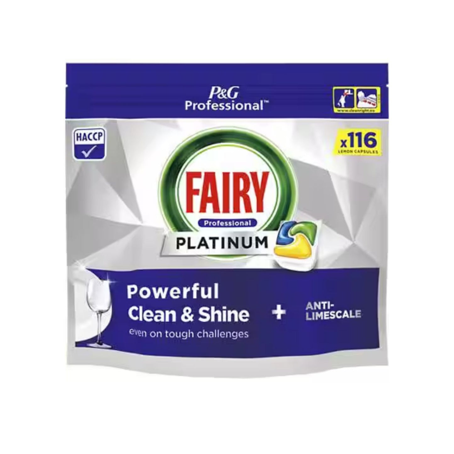 Fairy Dishwasher Capsules Platinum Lemon 116 per case