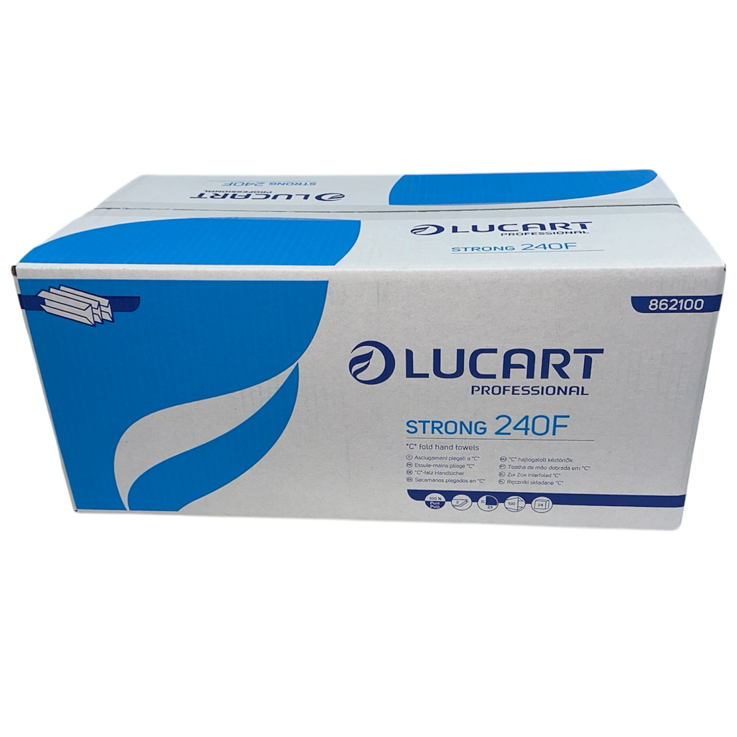 Lucart Flushable White C-fold 2ply Hand Towels 2400/case (862100)