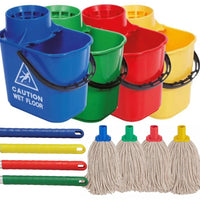 Professional Robert Scott Mop Bucket, Aluminium Handle and PY Mop set