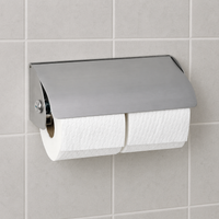 Dolphin Brushed Double Stainless Steel Lockable Toilet Roll Dispenser (BC267A)