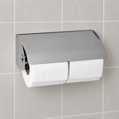 Dolphin Brushed Double Stainless Steel Lockable Toilet Roll Dispenser (BC267A)