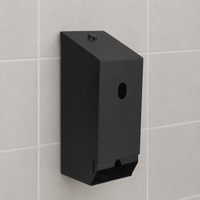 QD Onyx Double Toilet Roll Dispenser, Black Metal