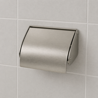 QD SS, Brushed Stainless Steel Single Toilet Roll Dispenser H70xW135xD100mm