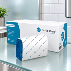 North Shore Blue Micro Fold Hand Towels HZ0490NS (Was Baywest 0490) 3000 Towels