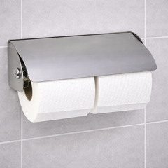 Dolphin Polished Double Stainless Steel Lockable Toilet Roll Dispenser (BC267B)