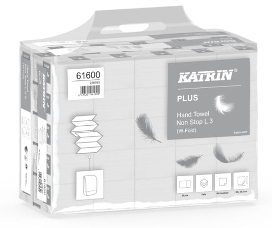 Katrin Plus Non-Stop L3 - white 3ply (2250 towels per case) 61600
