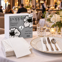 White 40cm 3ply Dinner Napkins 8 fold (1000)
