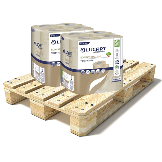 Pallet Lucart EcoNatural 250 T/Rolls 2ply 27.5m 64/case (36 cases) 811831D