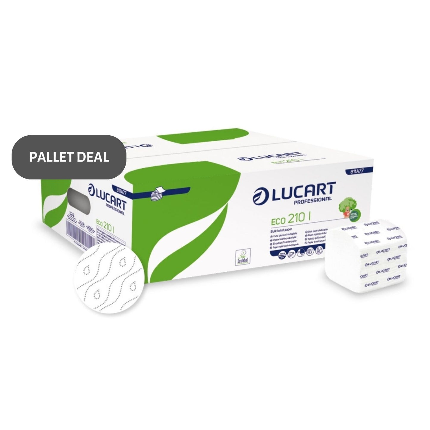 Pallet Lucart Recycled Bulk Pack T/Tissue 2ply 8400sh/case (40 cases) 811A77