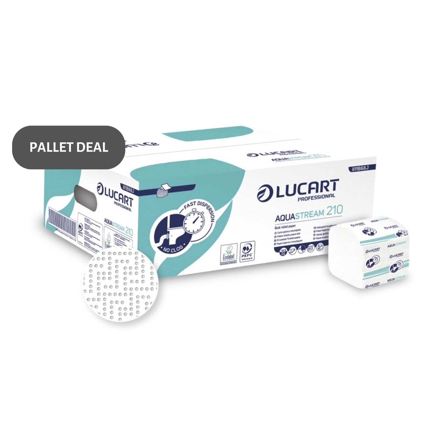 Pallet Lucart AquaStream Bulk Pack T/Tissue 2ply 8400sh/case (40 cases) 811B68J