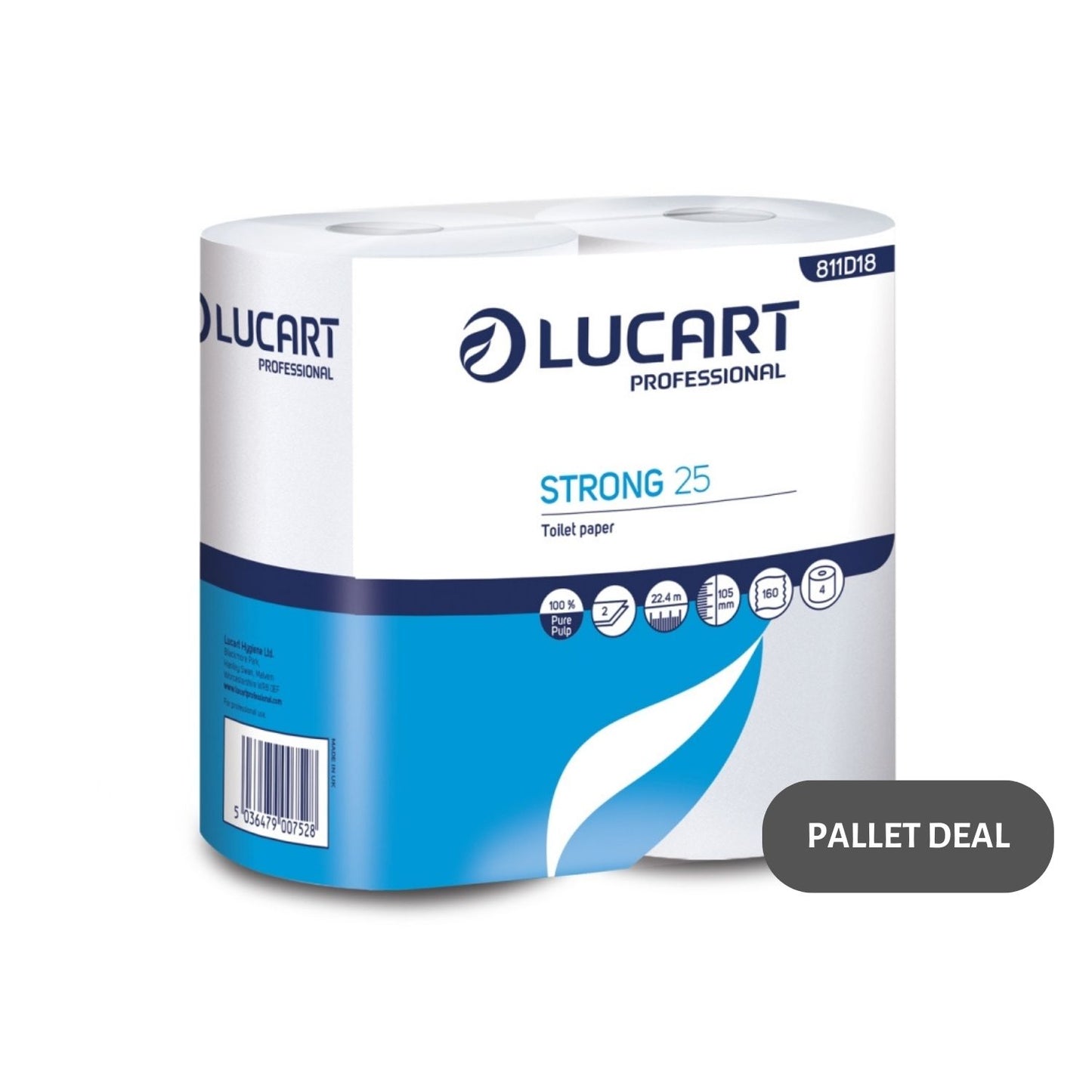 Pallet Lucart Pure Luxury T/Rolls 2ply 22.4m 40/case (50 cases) 811D18