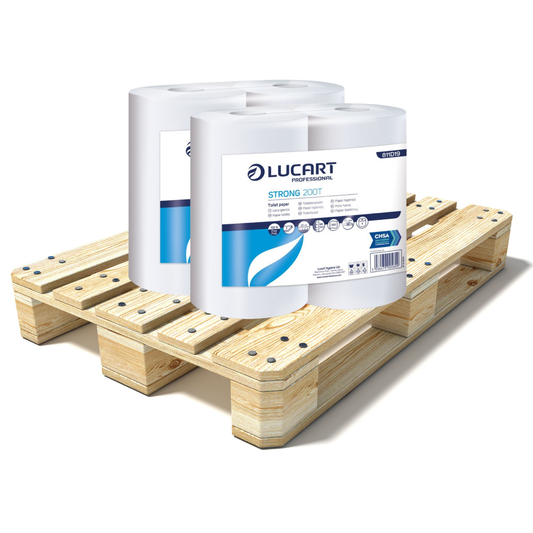 Pallet Lucart Pure T/Rolls 2ply 18m 36/case (88 cases) 811D19E