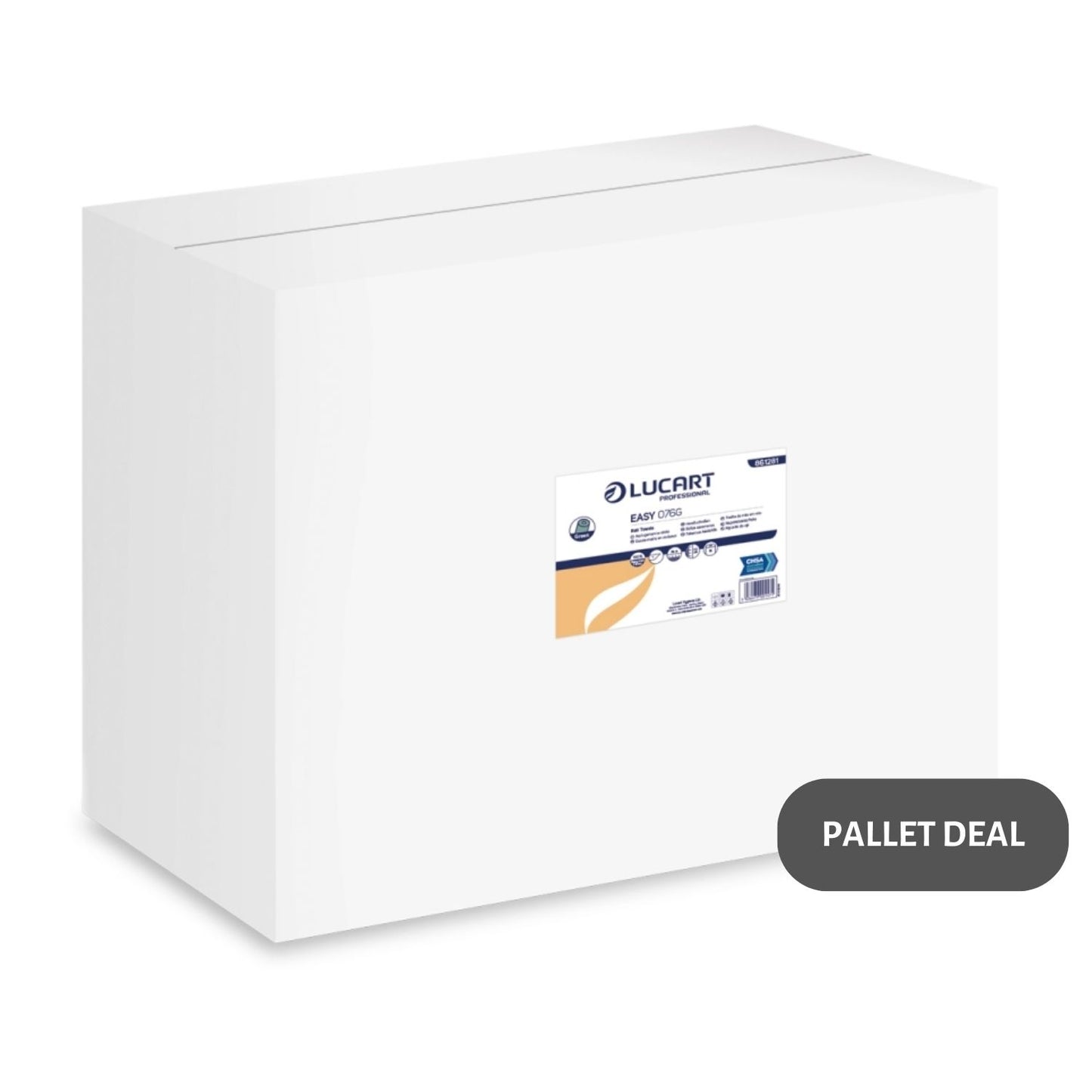 Pallet Lucart Green Recycled Roll Towel 1ply 76m x 200mm 16/case (50 cases) 861281