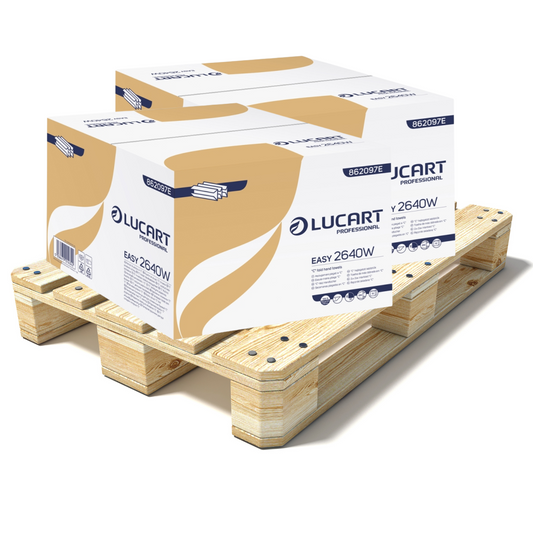 Pallet Lucart White Recycled C-Fold Hand Towel 1ply 250x220mm 2640/sh (90 cases) 862097E