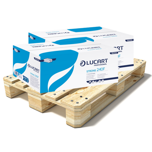 Pallet Lucart White Pure Flushable C-Fold Hand Towel 2ply 310x223mm 2400/sh (54 cases) 862100