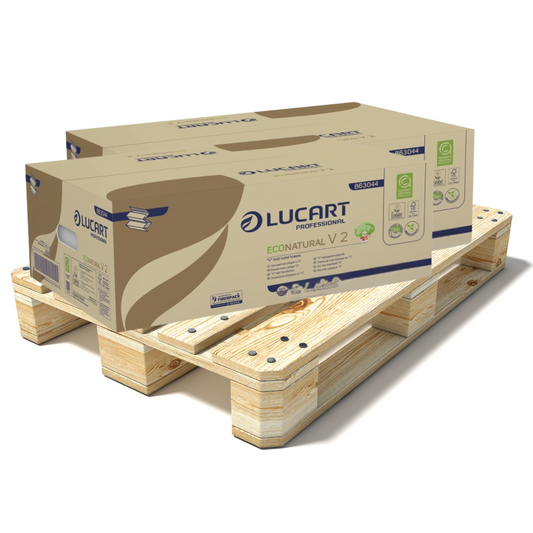 Pallet Lucart Econatural V-Fold Hand Towel 2ply 210x210mm 3800/sh (40 cases) 863044